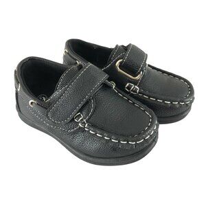 Coxist Toddler Boys Loafers Faux Leather Hook & Loop Black Size 5